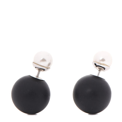 Christian Dior Pearl Mise En Dior Tribal Earrings Matte Black 1 of 4