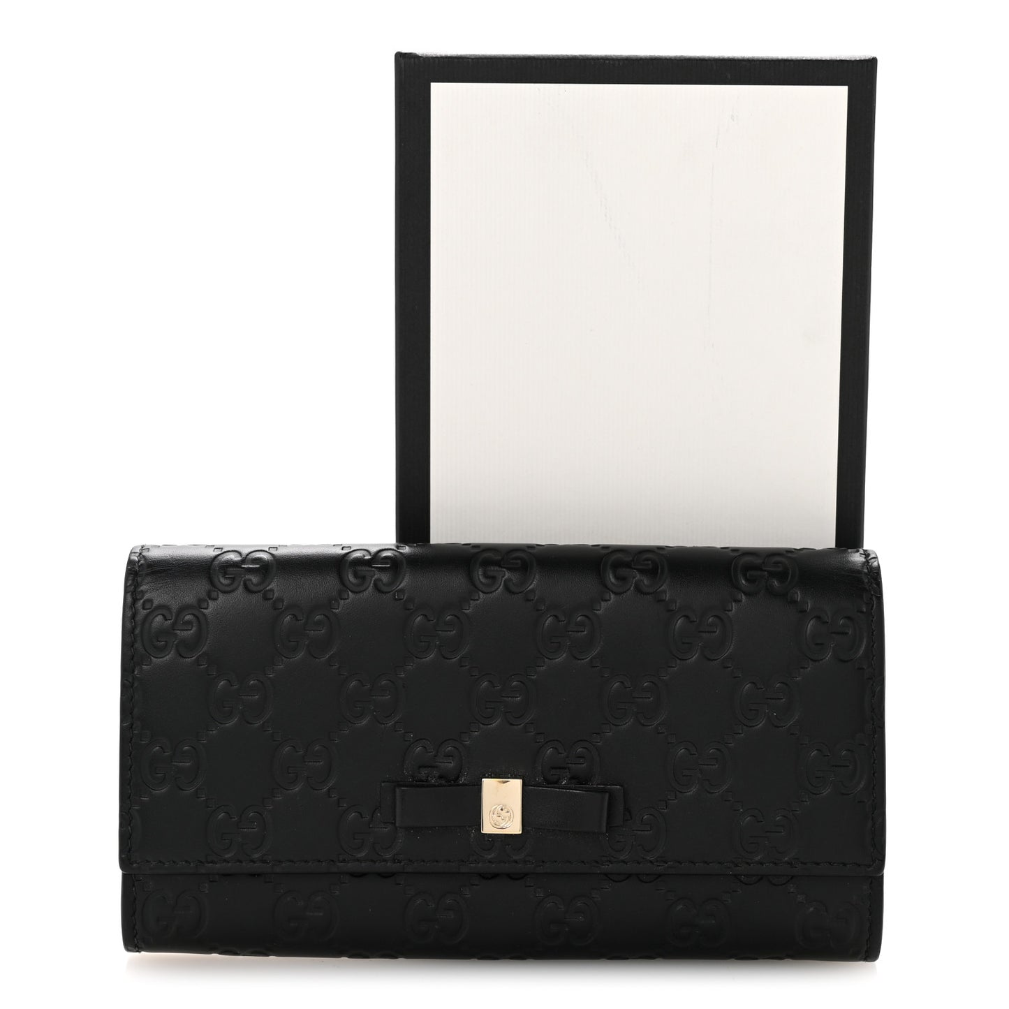 Microguccissima Bow Continental Wallet Black