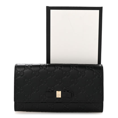 Gucci Microguccissima Bow Continental Wallet Black 10 of 10