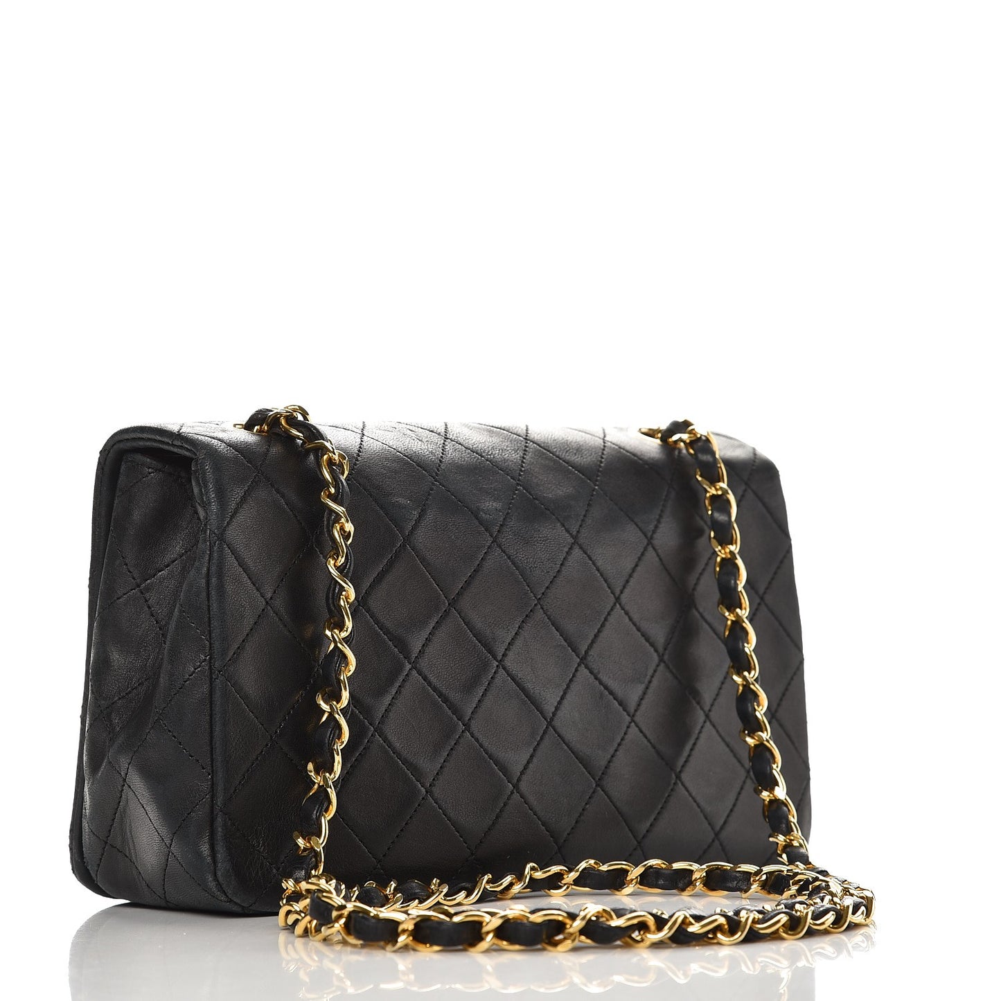 Lambskin Quilted Small Single Flap Black