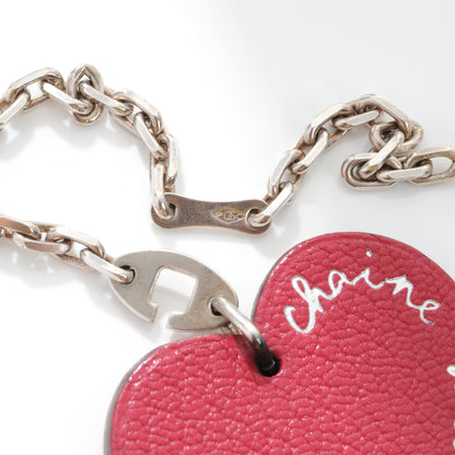 Hermes Chevre Chaine D'Amour Heart Key Chain Rouge Vif Orange 5 of 5