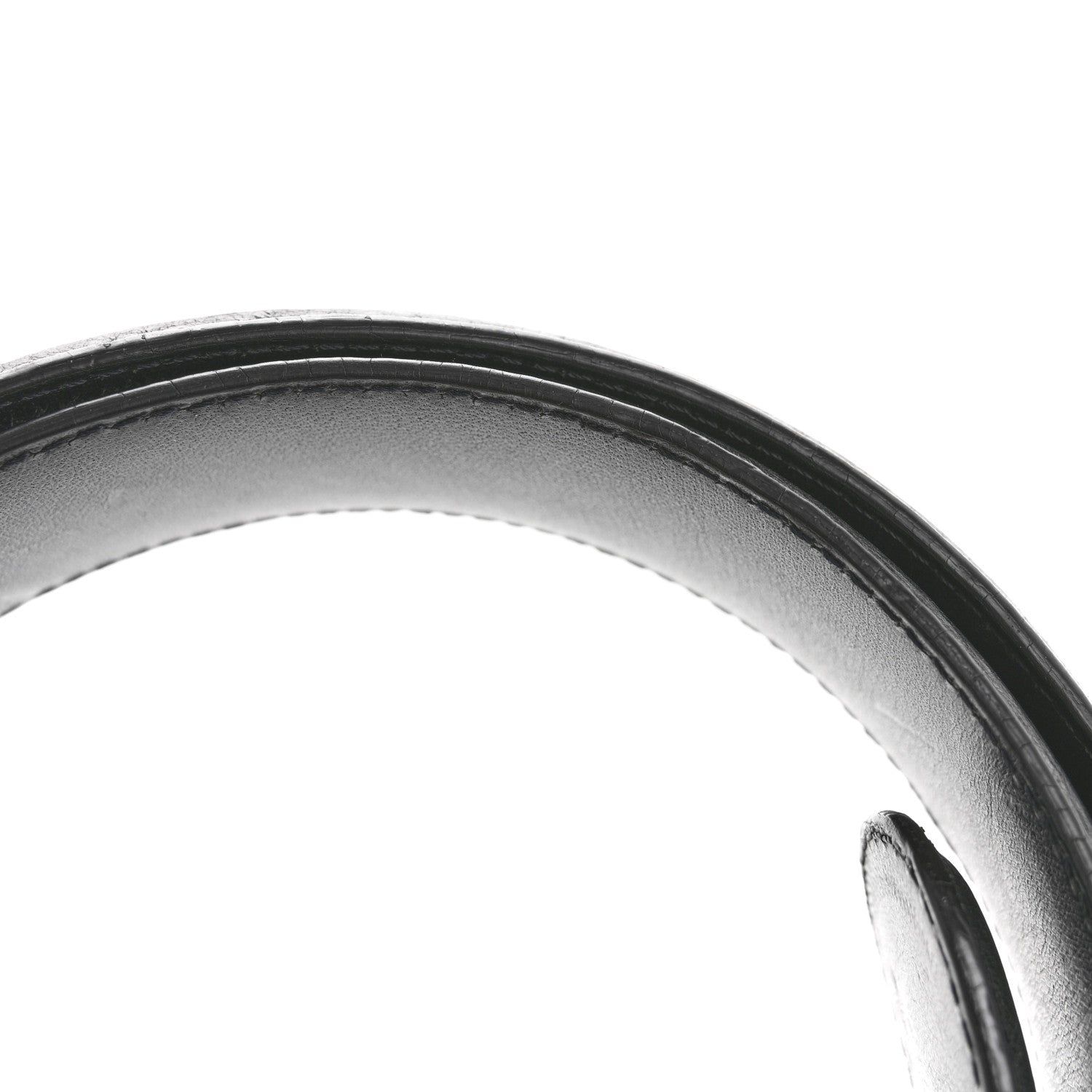 Chrome Hearts Calfskin Sterling Silver Cross Oval Belt 85 34 Black 8 of 9