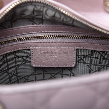 Christian Dior Pearly Lambskin Cannage Medium Lady Dior Lotus 8 of 10