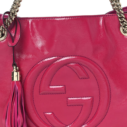 Gucci Vernice Naplack Medium Soho Chain Shoulder Bag Bright Bouganville 8 of 11