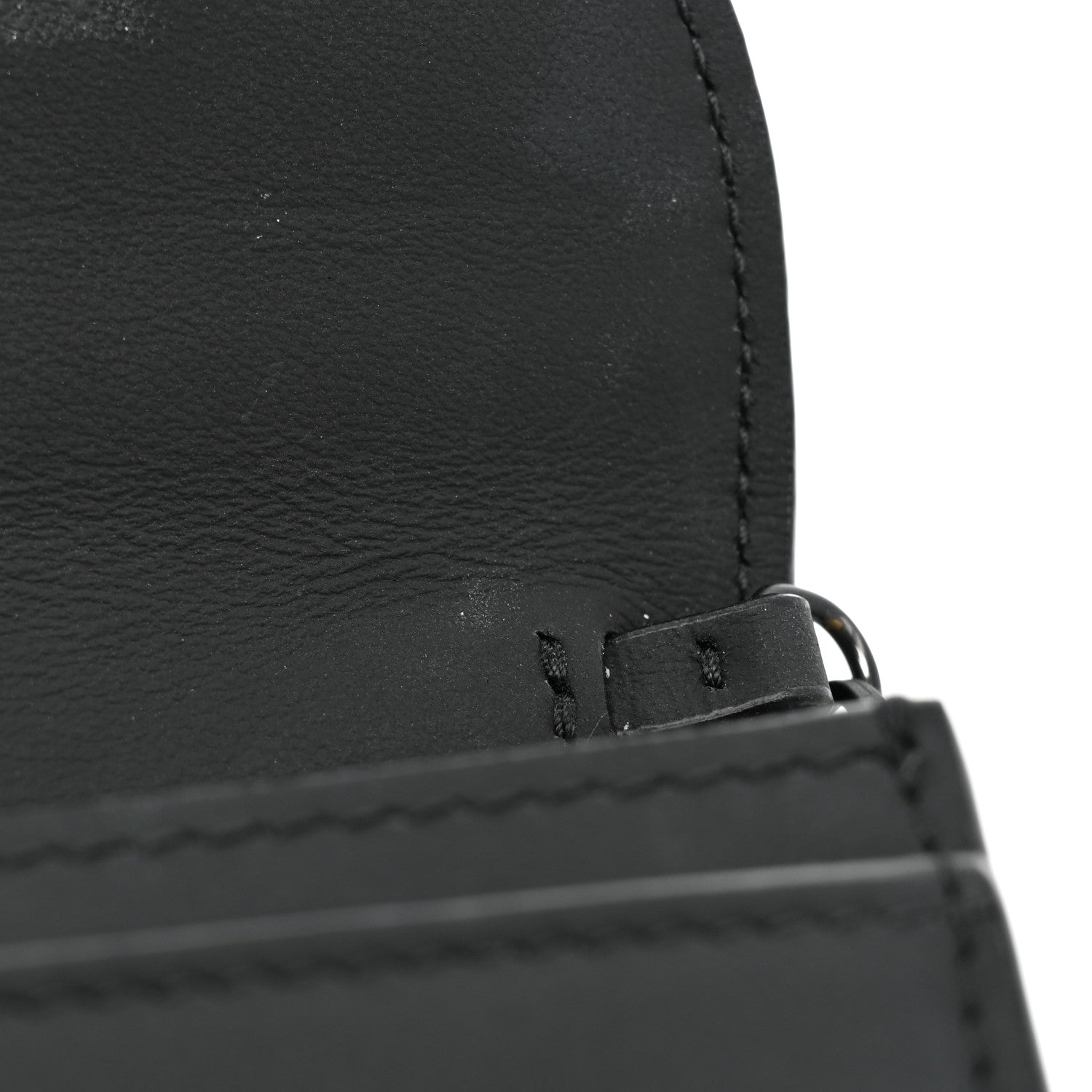 Christian Dior Ultra Matte Calfskin Saddle Chain Wallet Pouch Black 14 of 18