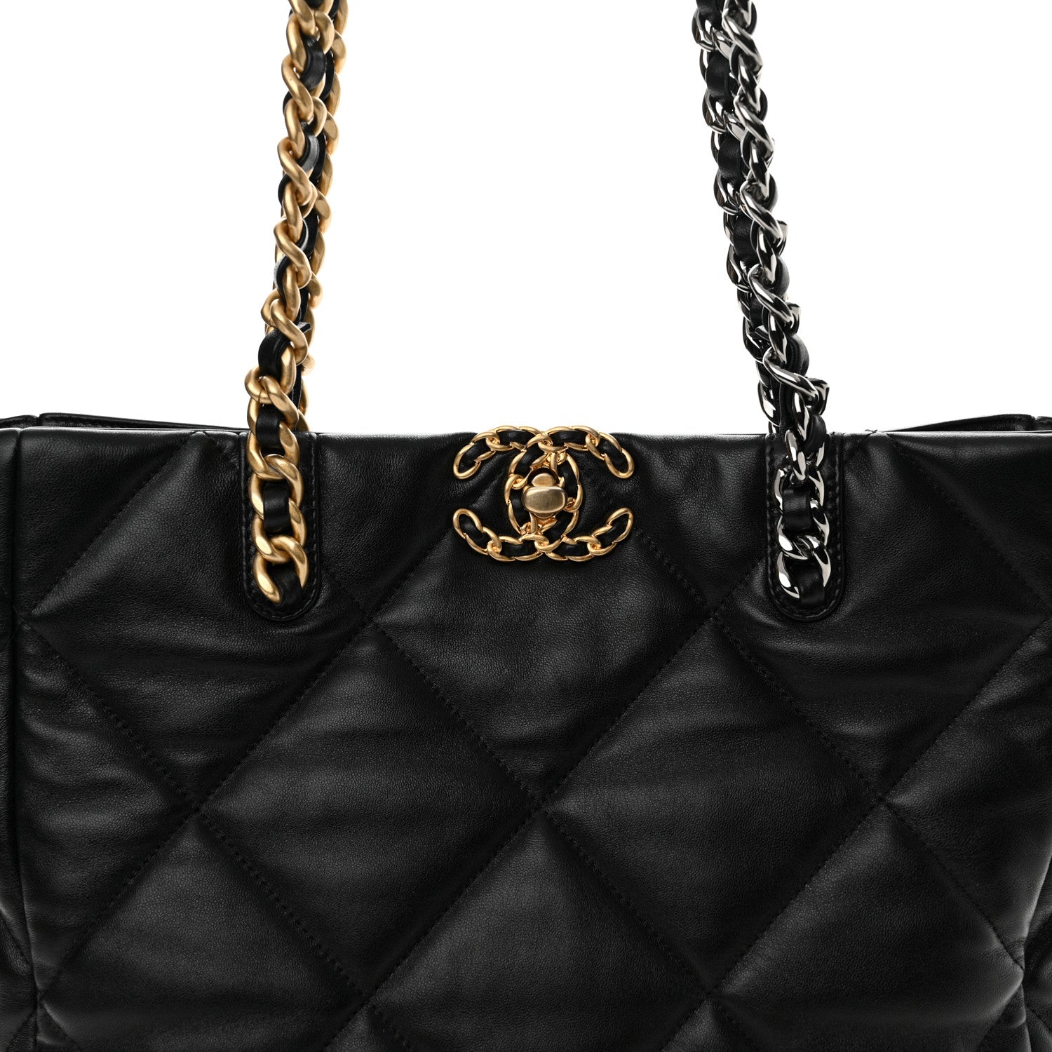 Chanel Lambskin Quilted Chanel 19 Shopping Bag Black 8 of 10