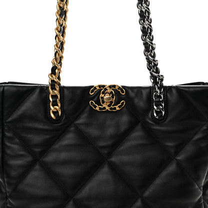 Chanel Lambskin Quilted Chanel 19 Shopping Bag Black 8 of 10