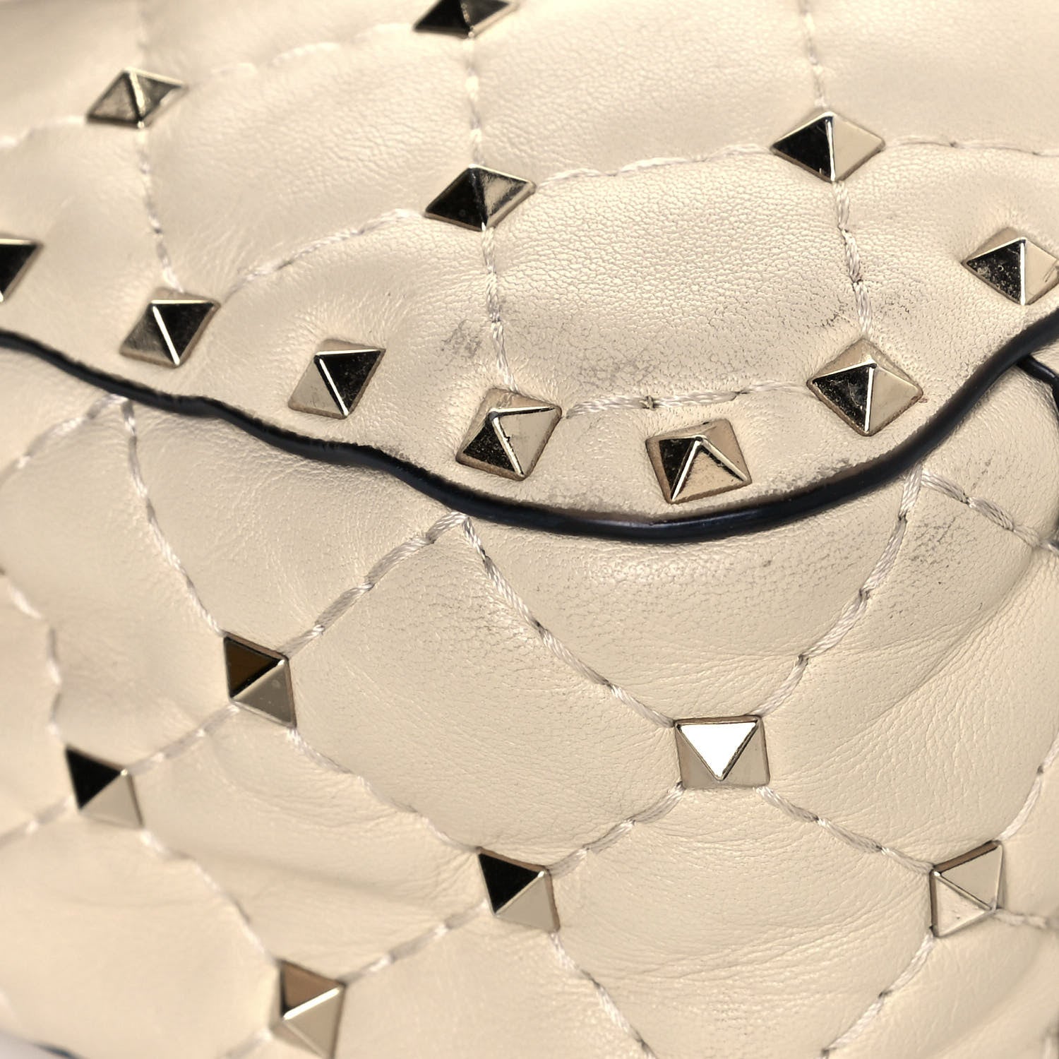 Valentino Garavani Nappa Medium Rockstud Spike Shoulder Bag Light Ivory 8 of 21