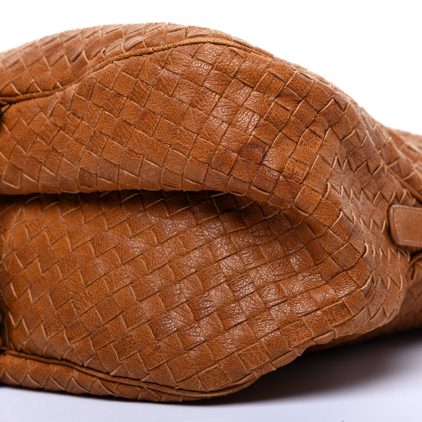 Goatskin Intrecciato Belly 76 Bag Brown