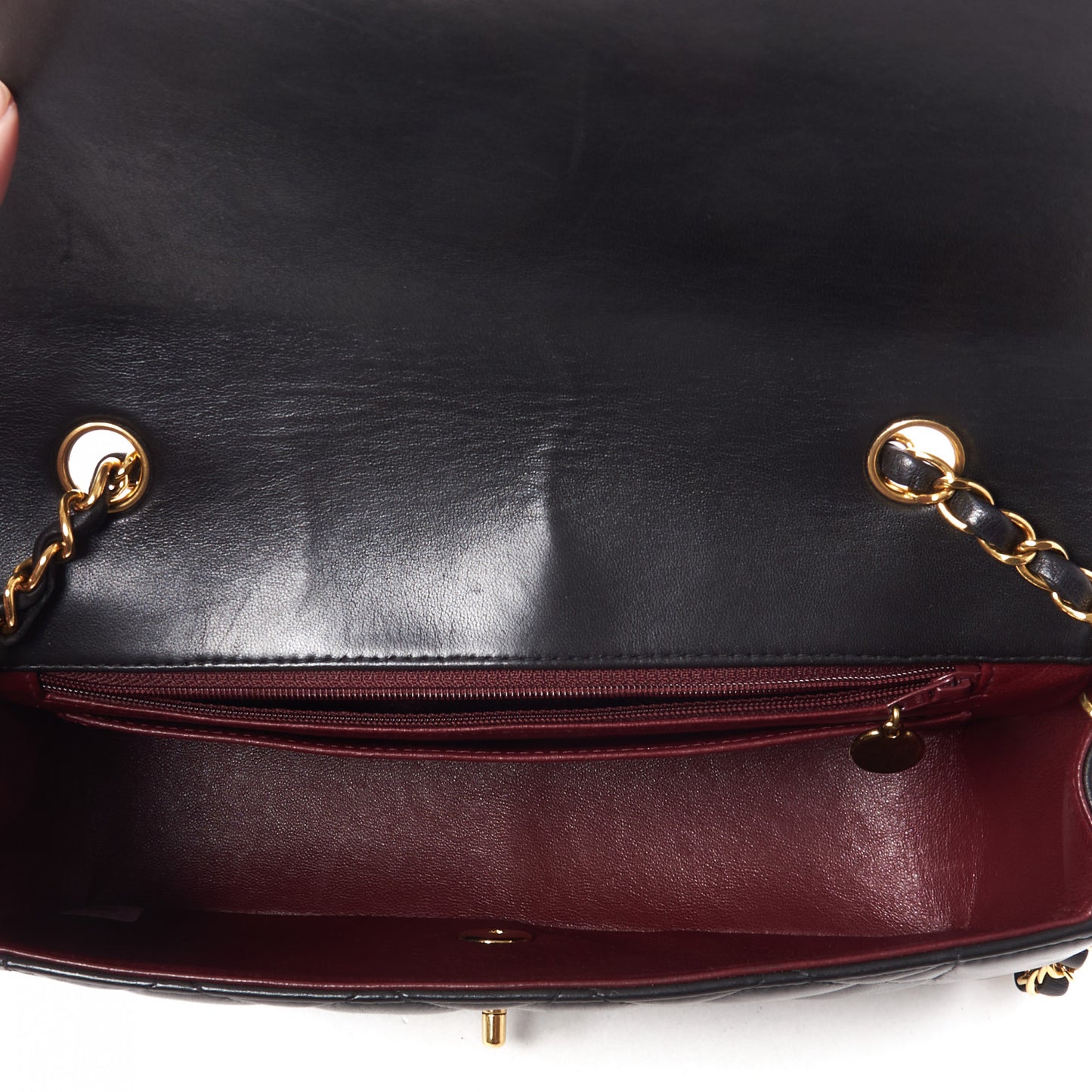Lambskin Quilted Medium Single Flap Black