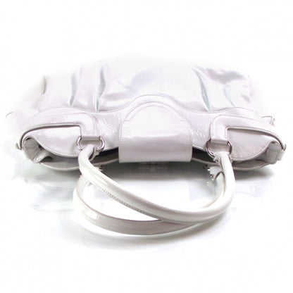 FASHIONPHILE SALVATOREFERRAGAMOPatentToteWhite 4 of 12
