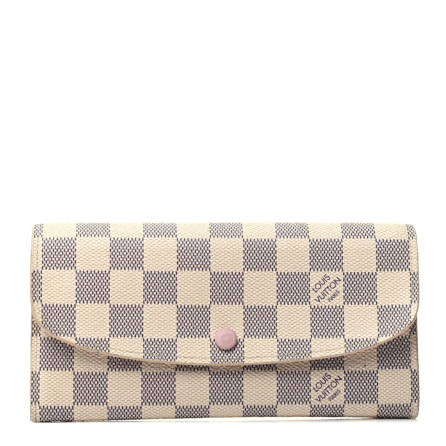 Louis Vuitton Damier Azur Emilie Wallet Rose Ballerine 1 of 4