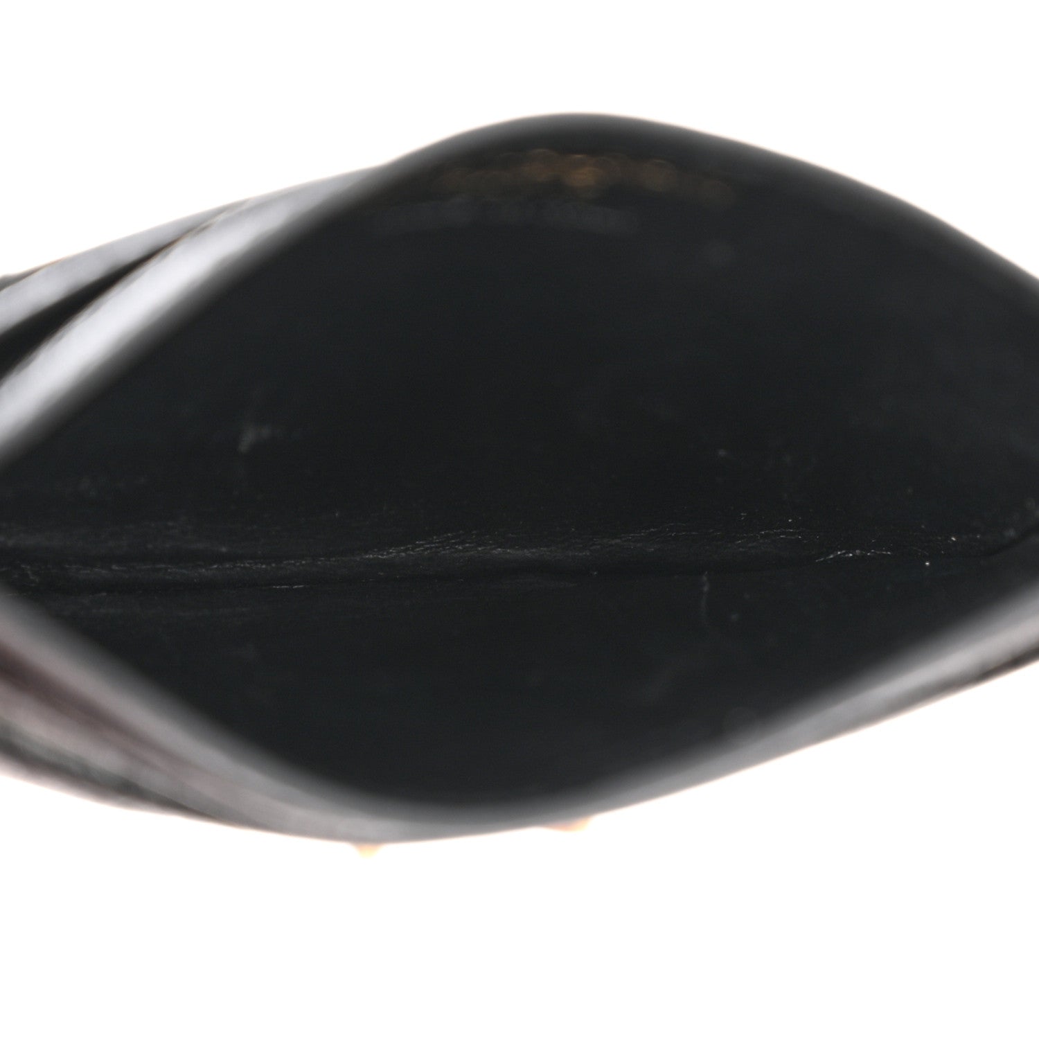 Saint Laurent Grain De Poudre Matelasse Chevron Monogram Credit Card Case Black 5 of 10