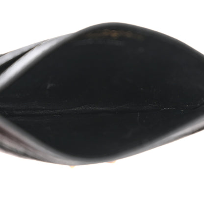 Saint Laurent Grain De Poudre Matelasse Chevron Monogram Credit Card Case Black 5 of 10