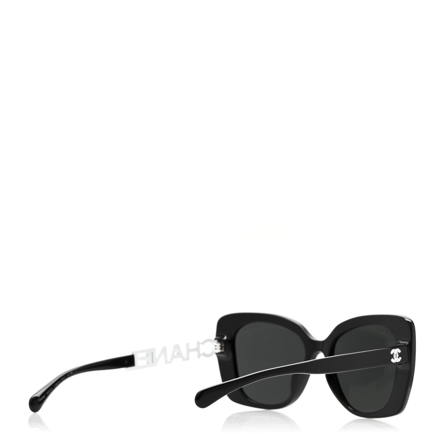 Chanel Acetate Strass Square Sunglasses 5422-B-A Black White 4 of 7