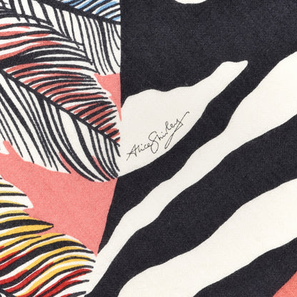 Hermes Cashmere Zebra Pegasus Pointe Triangle Scarf Vieux Rose Black White 3 of 5