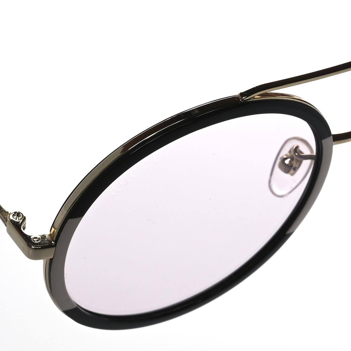 Round Frame Sunglasses GG0061S Black White