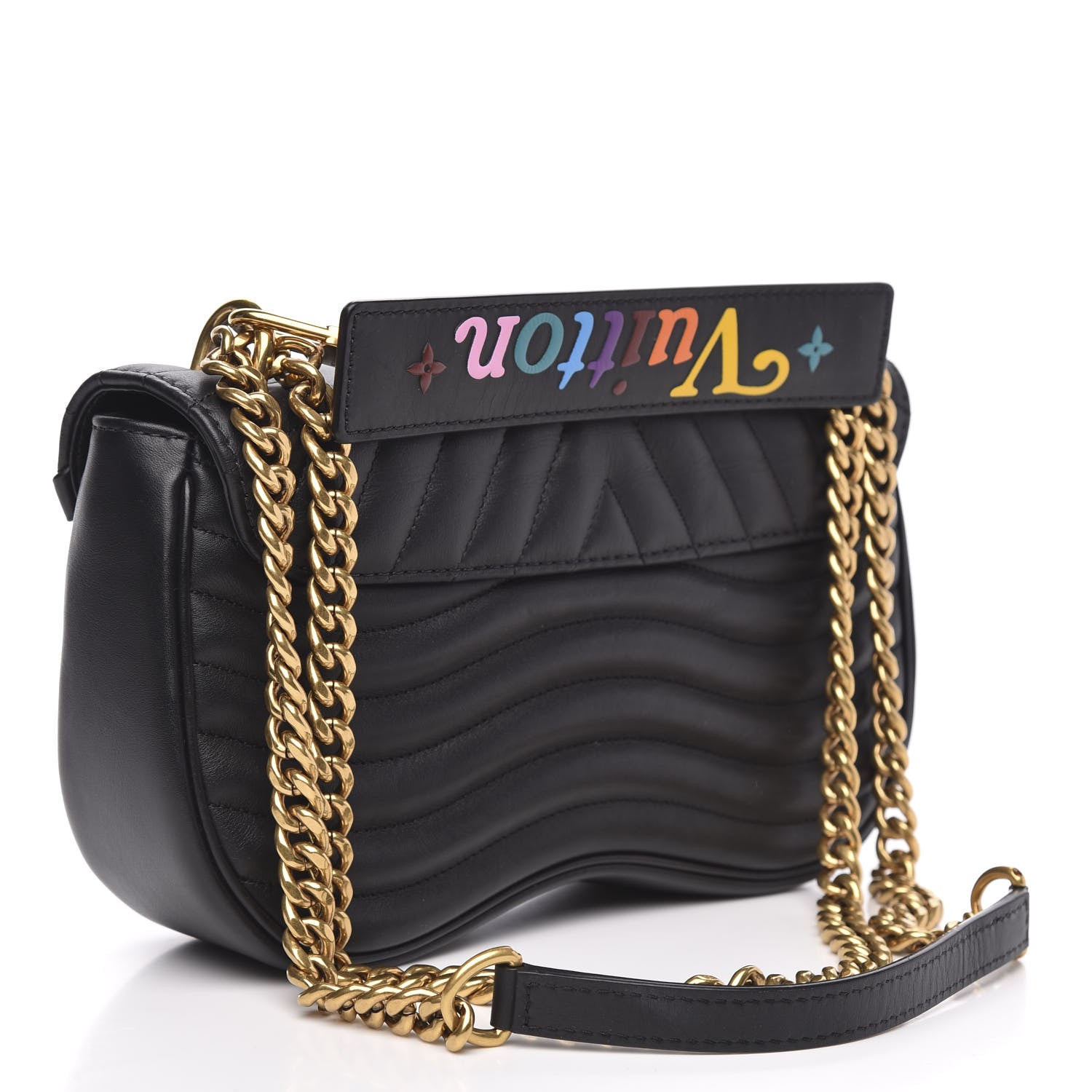 Louis Vuitton Calfskin New Wave Chain MM Black 3 of 11