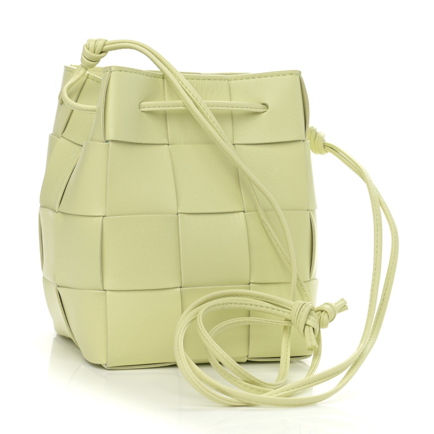 Nappa Maxi Intrecciato Cassette Bucket Bag Lemon Washed