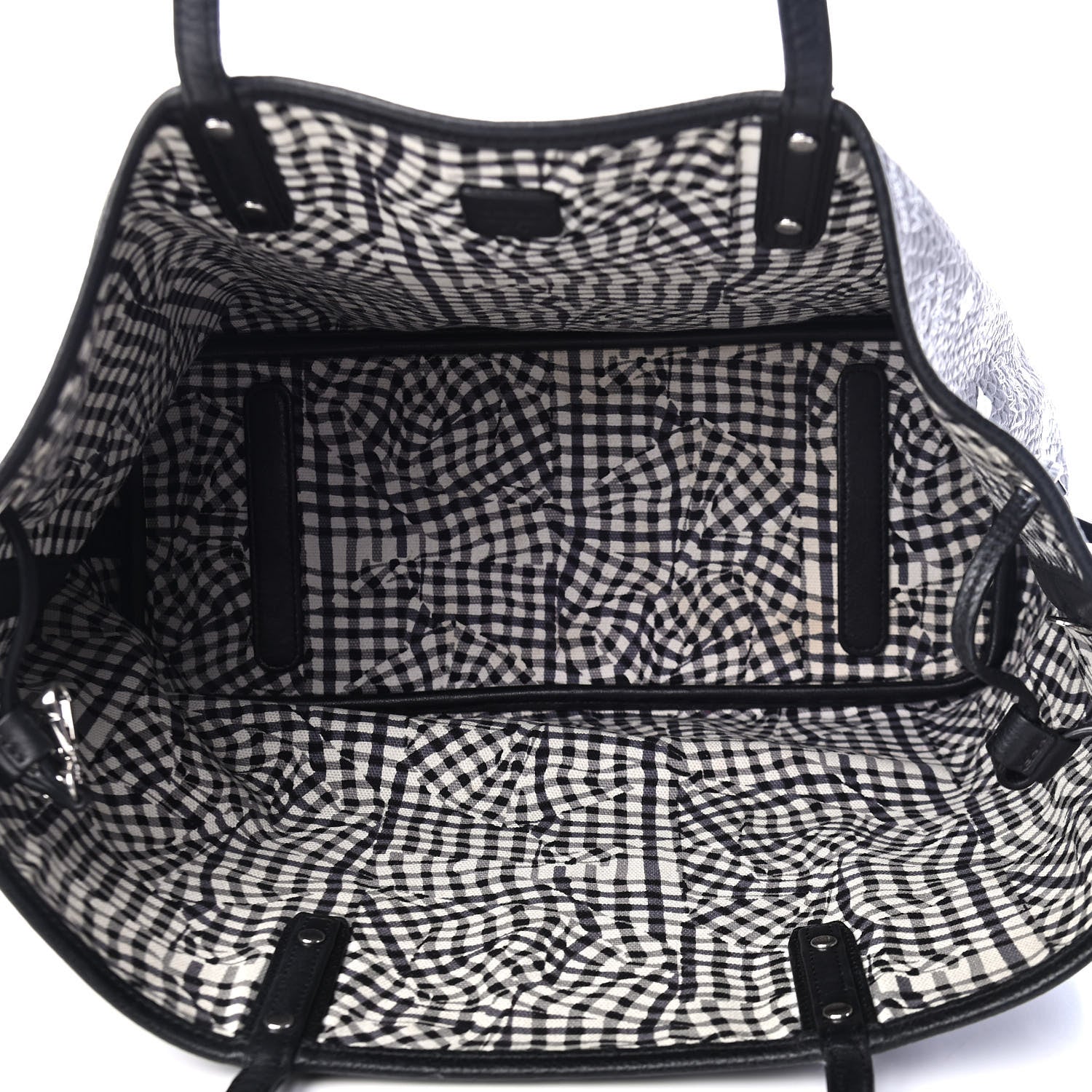MCM Visetos Medium Anya Zip Top Shopper Tote Black 4 of 8