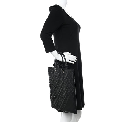 Chanel Calfskin Cambon Flat Tote Black 2 of 10