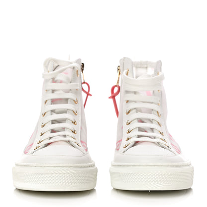 Louis Vuitton Technical Fabric Calfskin Monogram Giant Printed Stellar Sneaker Boots 38 Pink 2 of 15