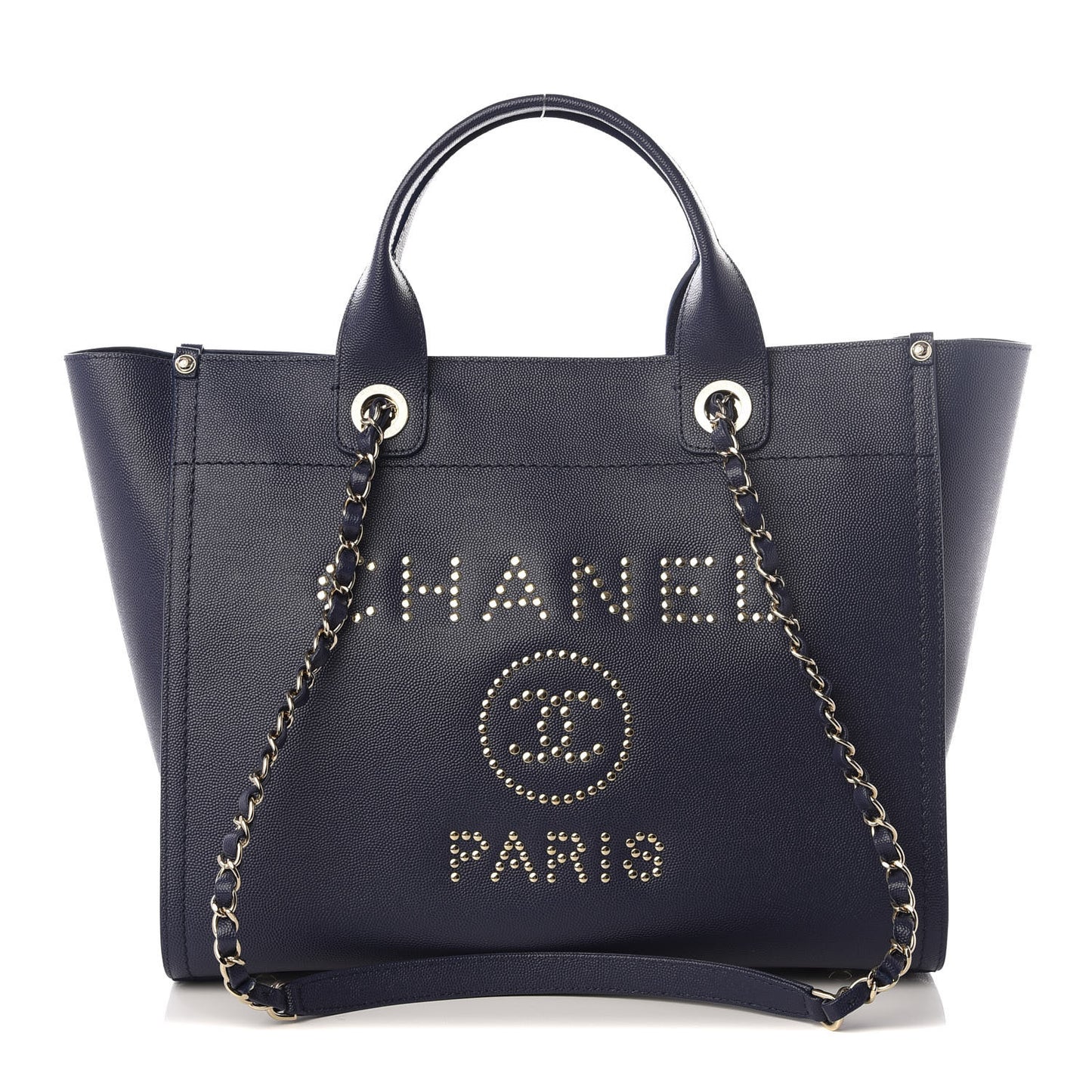 Caviar Small Studded Deauville Tote Blue