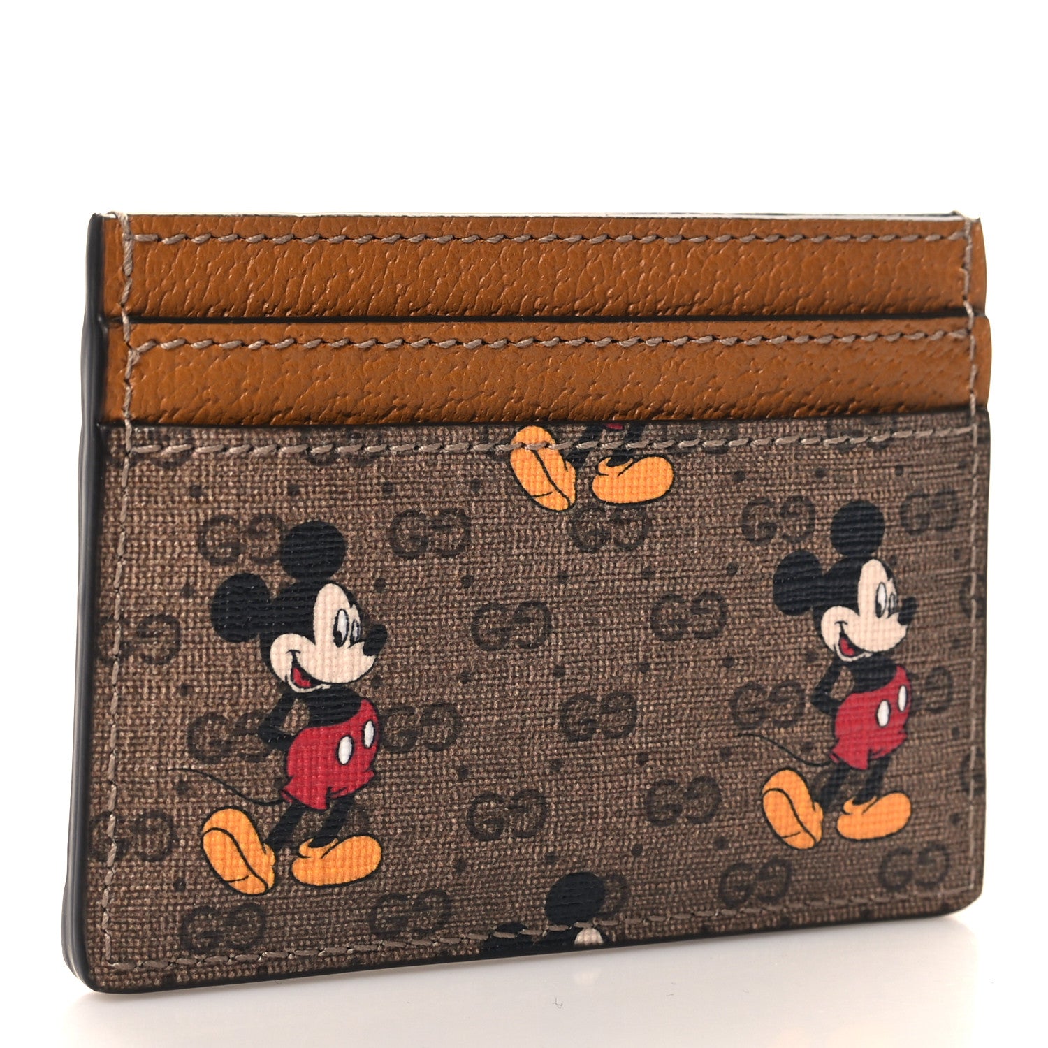Gucci X DISNEY Mini Vintage GG Supreme Monogram Mickey Mouse Card Holder Beige Vintage Sun Oil 3 of 8