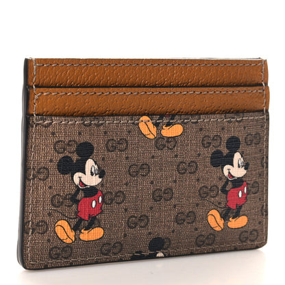 Gucci X DISNEY Mini Vintage GG Supreme Monogram Mickey Mouse Card Holder Beige Vintage Sun Oil 3 of 8