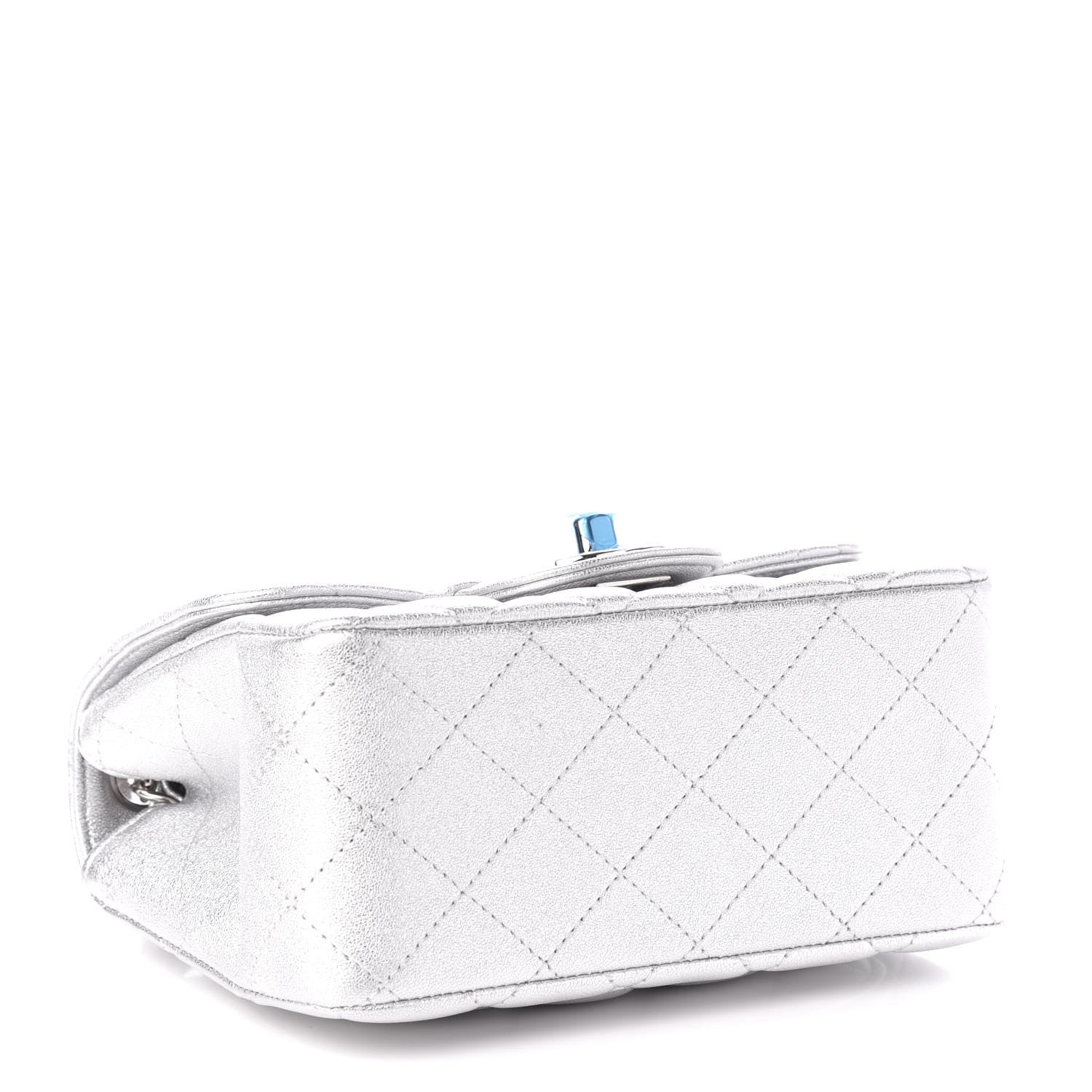 Chanel Metallic Lambskin Quilted Mini Square Flap Silver 4 of 10