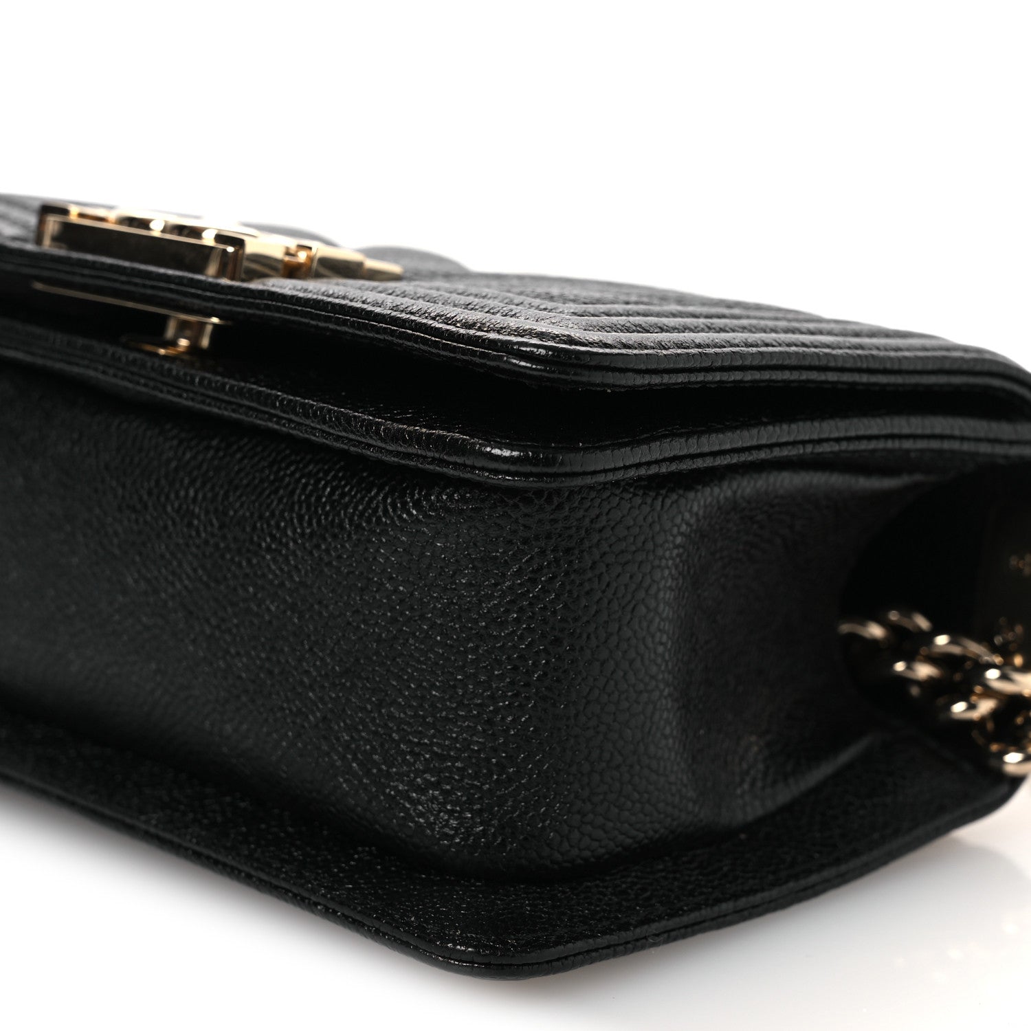 Chanel Caviar Chevron Quilted Mini Boy Flap Black Black 10 of 11