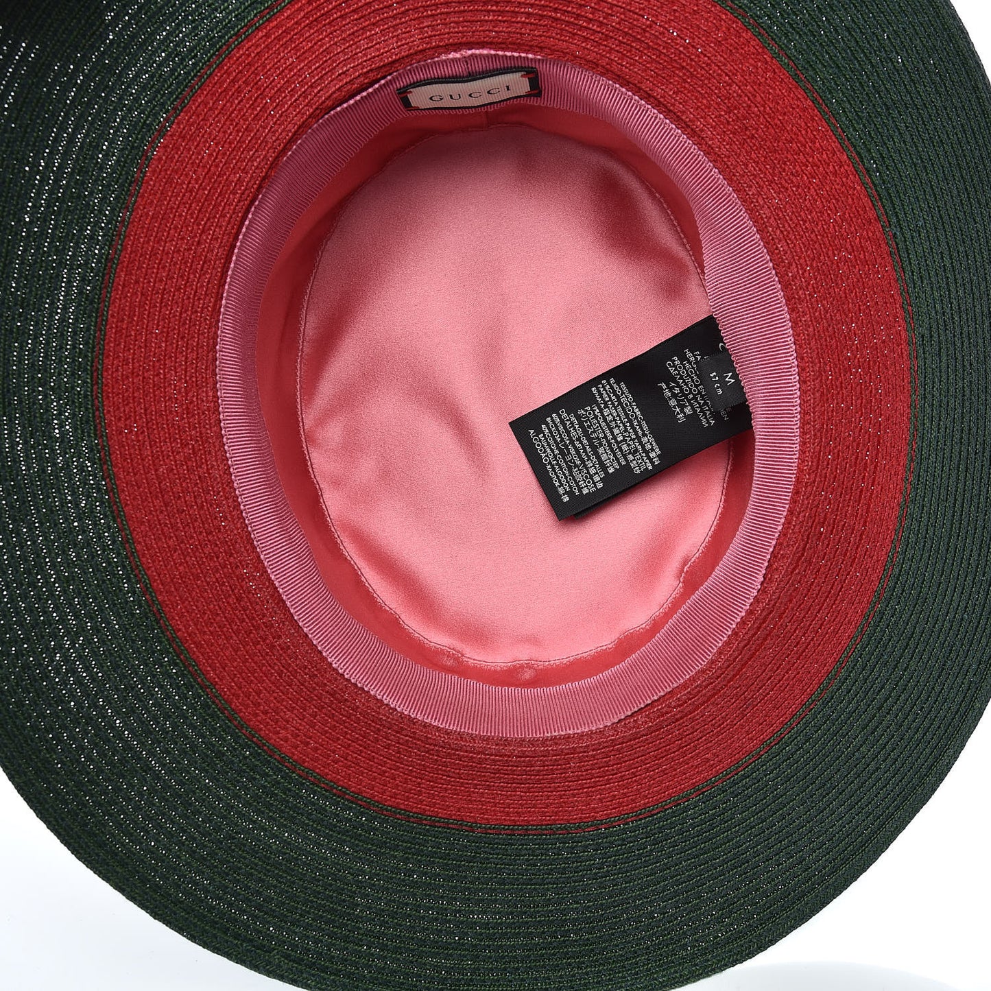 Straw Web Papier Wide Brim Hat M Green Red