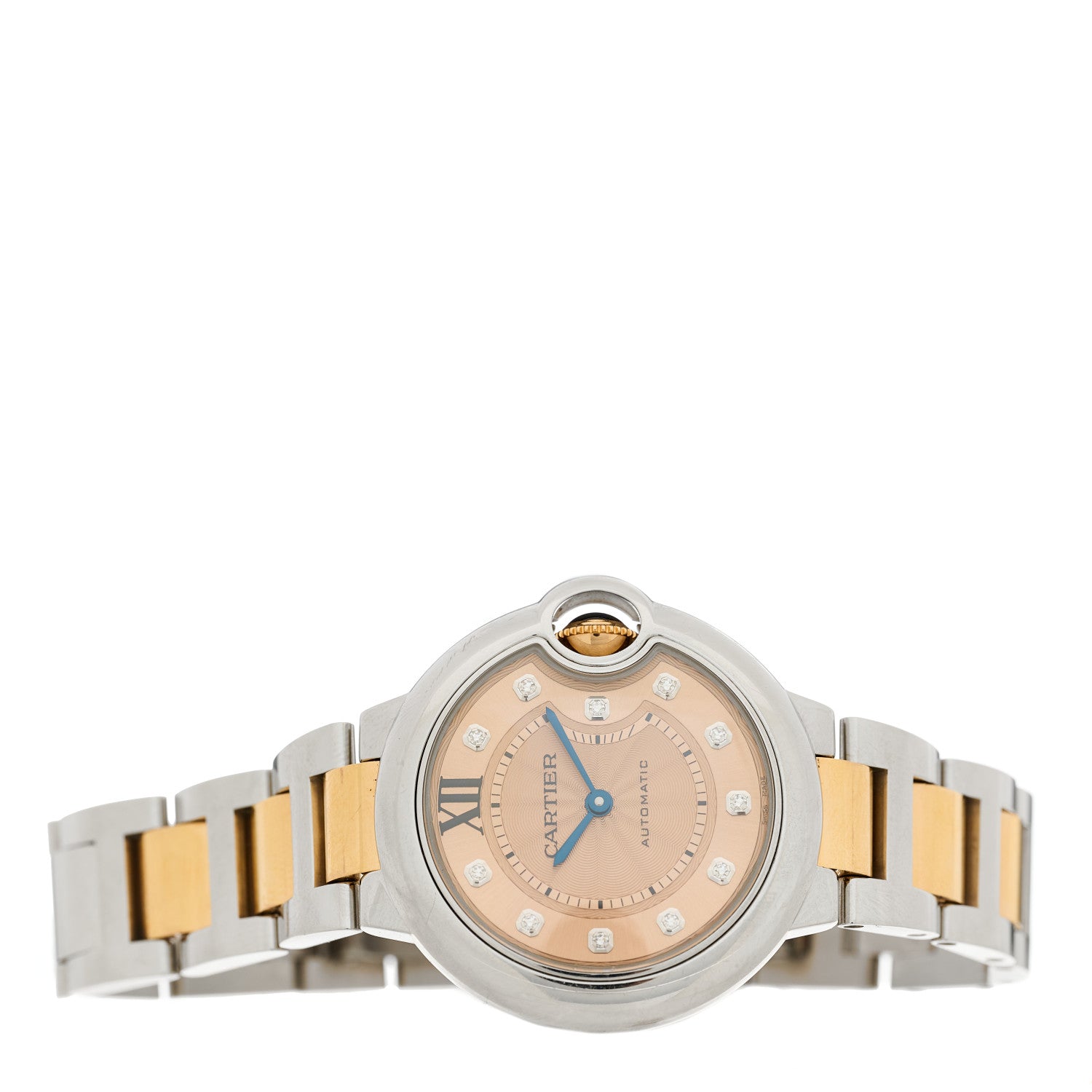 Cartier Stainless Steel 18K Pink Gold Diamond 33mm Ballon Bleu De Cartier Automatic Watch Champagne 2 of 4