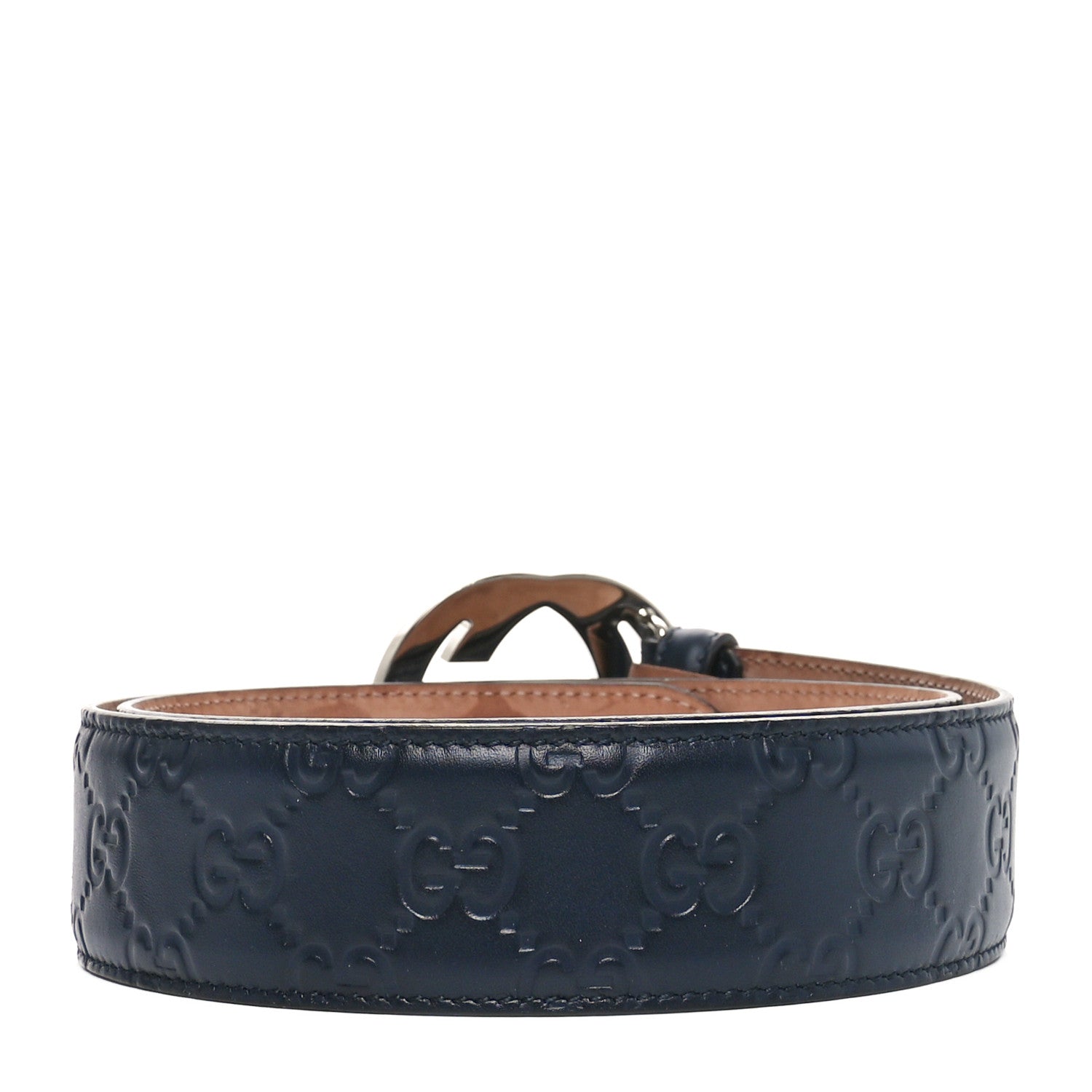Gucci Guccissima Signature Interlocking G 40mm Belt 80 32 Blue 2 of 6