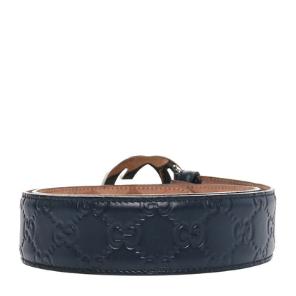 Gucci Guccissima Signature Interlocking G 40mm Belt 80 32 Blue 2 of 6