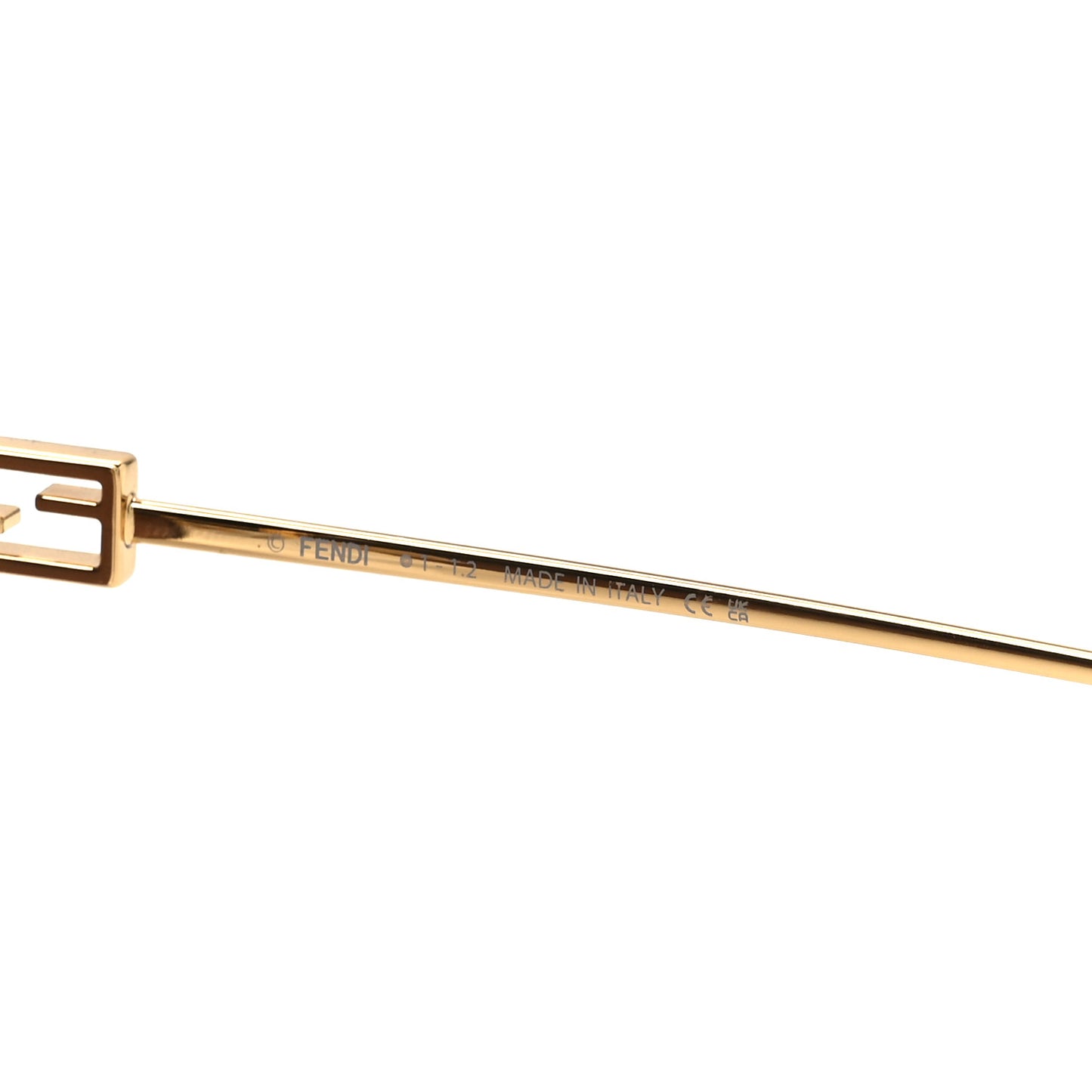 Metal Baguette Square Sunglasses FE40013U Gold Brown