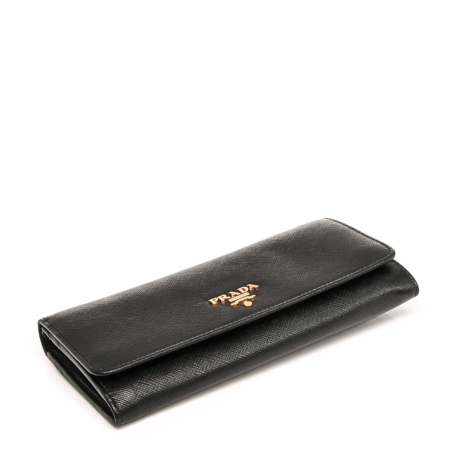 Prada Saffiano Metal Continental Flap Wallet Nero Black 4 of 7
