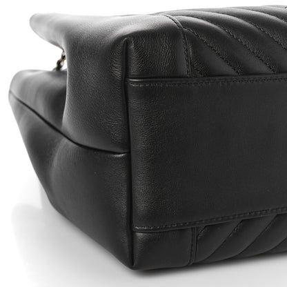 Chanel Calfskin Quilted Daily Chevron Drawstring Bag Black 8 of 9