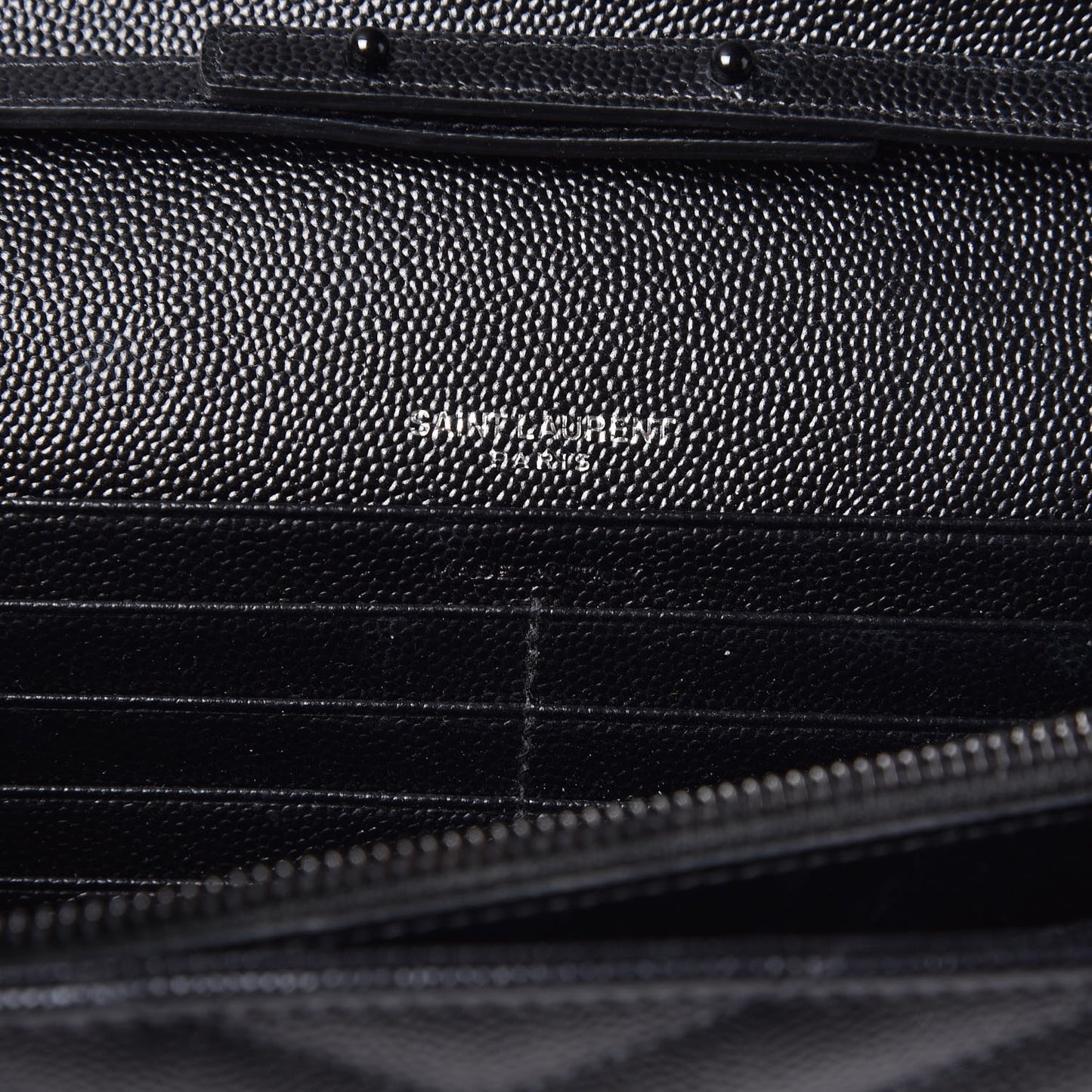 Grain De Poudre Matelasse Chevron Monogram Chain Wallet Black