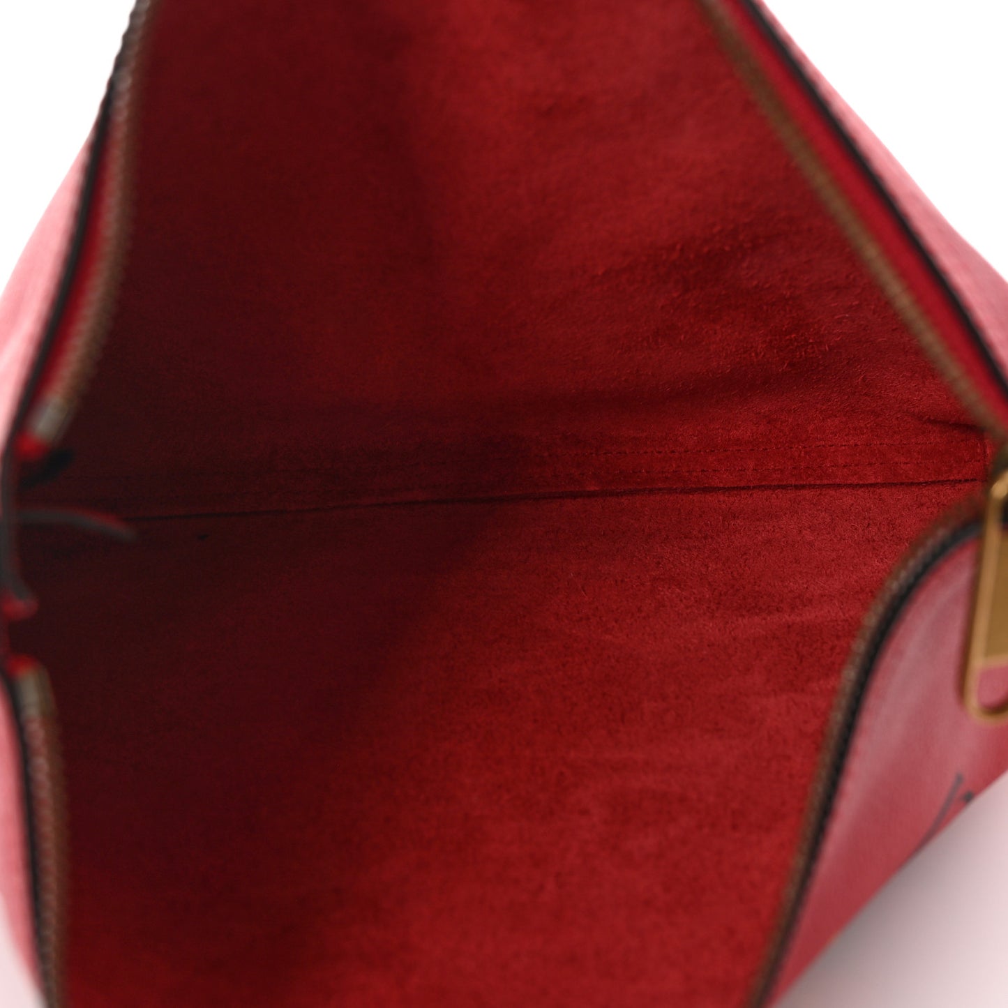 Pebbled Calfskin Medium Logo Portfolio Clutch Hibiscus Red