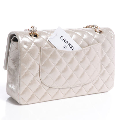 Chanel Iridescent Calfskin Medium Double Flap Light Gold 3 of 8