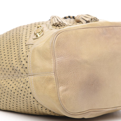 Balenciaga Agneau Arena Laser Cut Cross Classic Gold Hardware Medium Pampille Praline 8 of 16