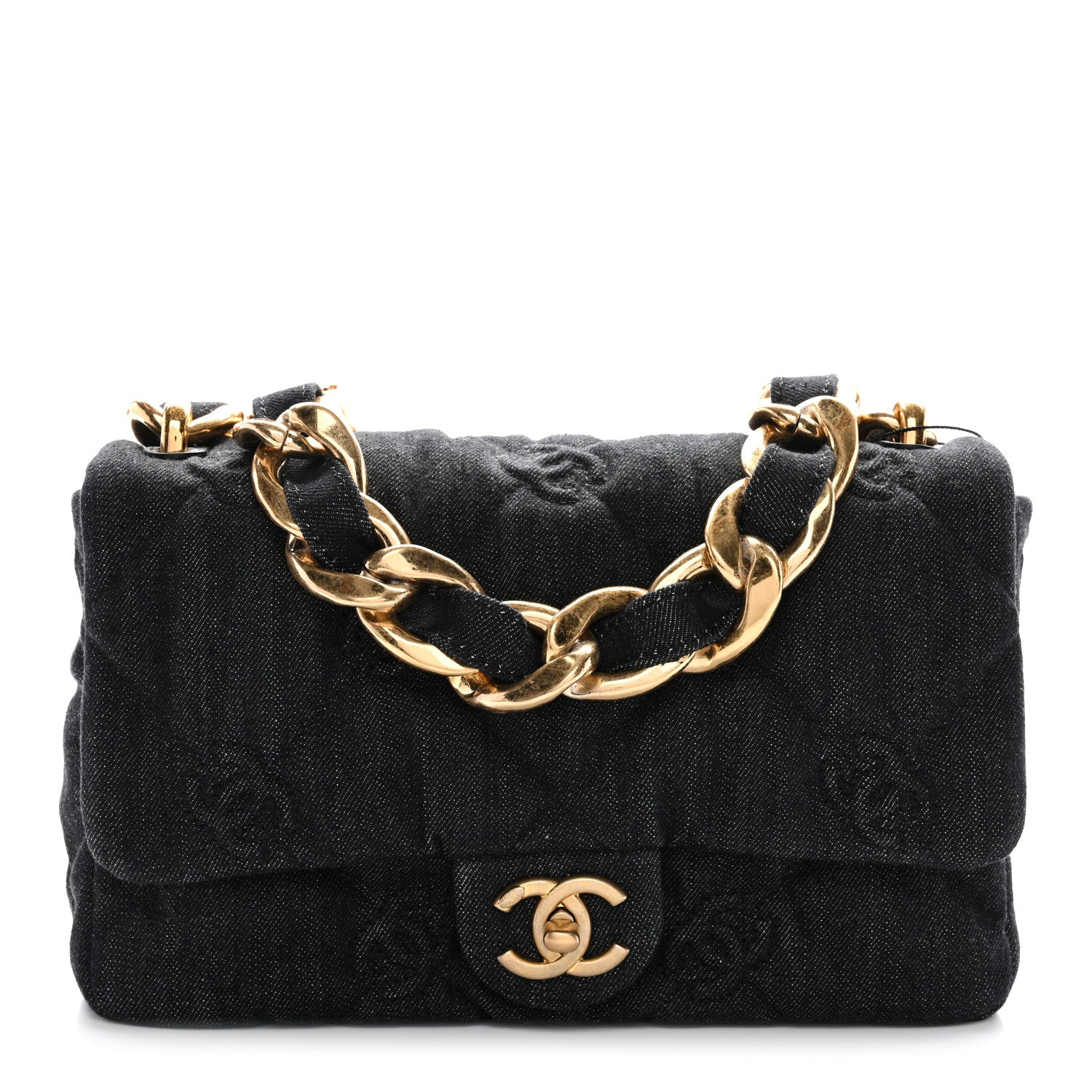 Chanel Denim Quilted Medium Funky Town Flap Black 1 of 10