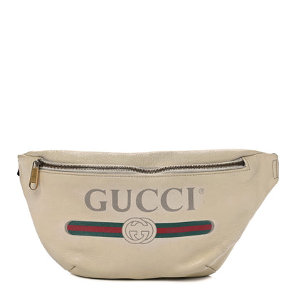 Gucci Grained Calfskin Logo Belt Bag White 1 of 11