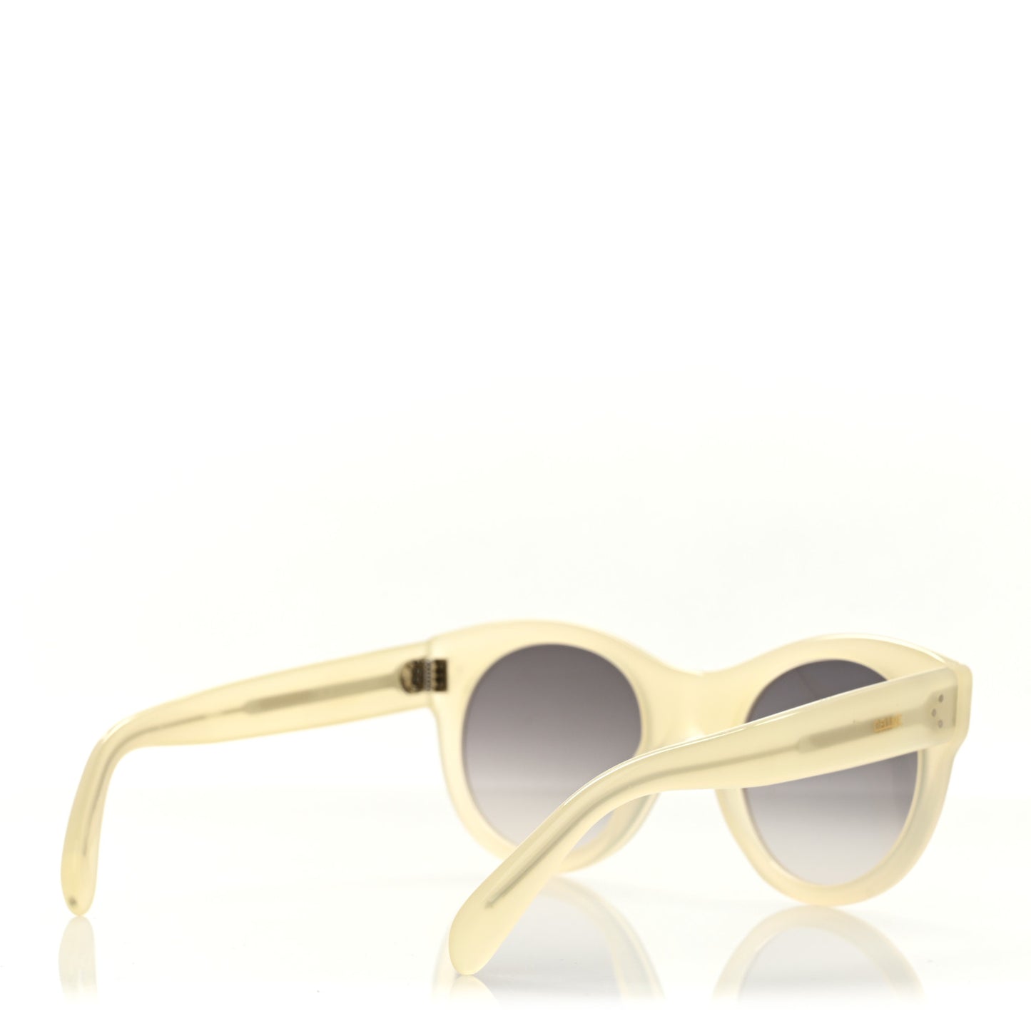 Acetate Studded Round Sunglasses CL40170I White