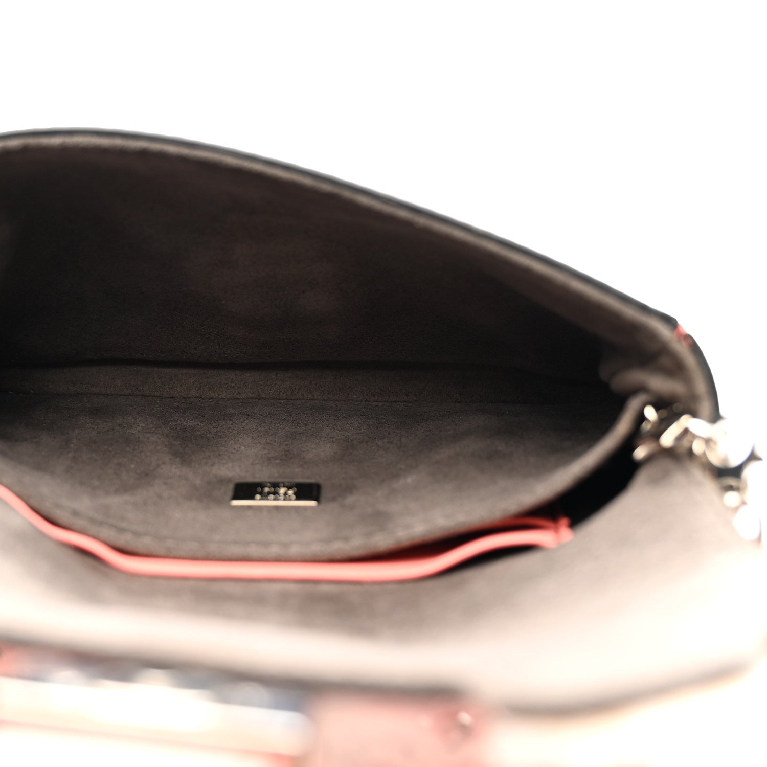 Fendi Nappa Rabbit Fox Fur Micro Buggie Baguette Coral 9 of 29