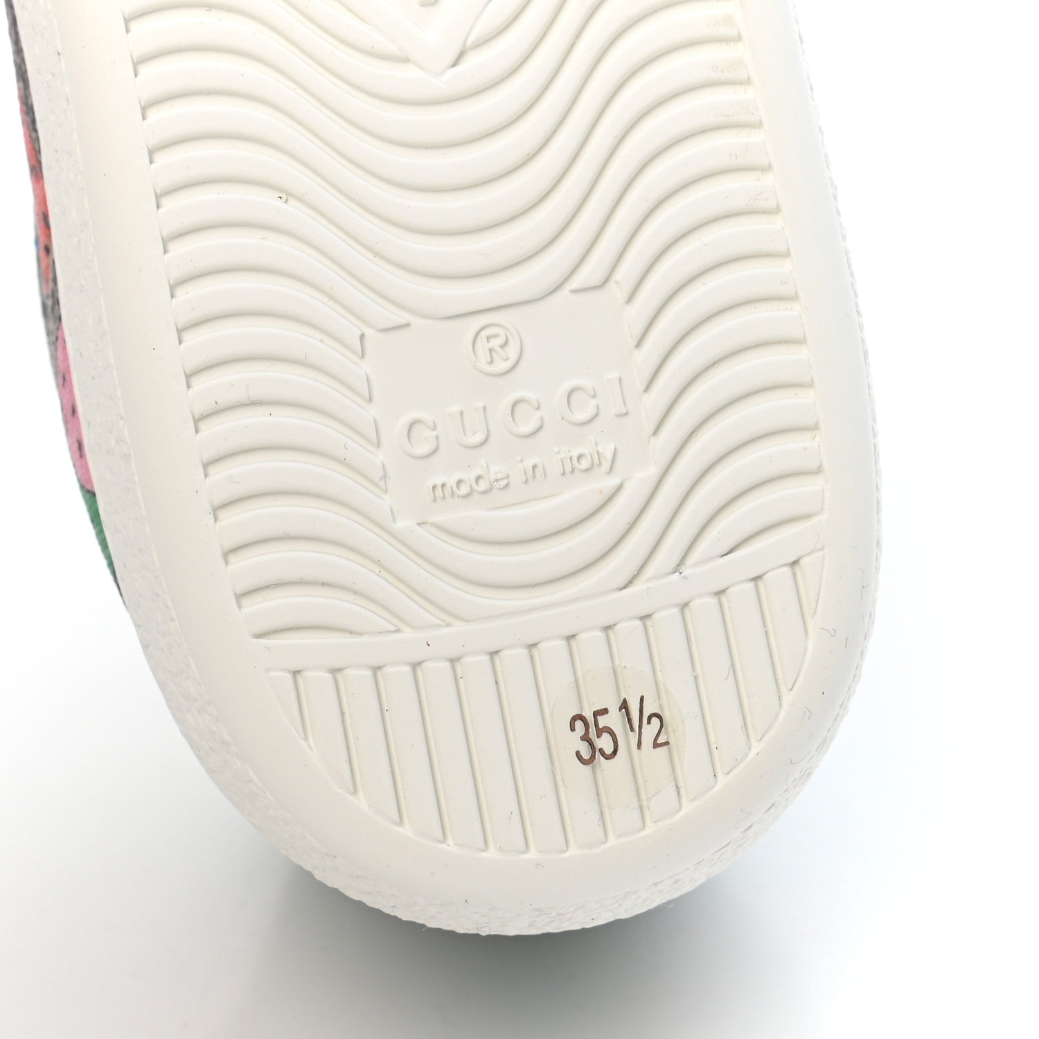 Gucci GG Supreme Monogram Strawberry Web Womens Ace Sneakers 35.5 Beige Multicolor Red Green 6 of 8