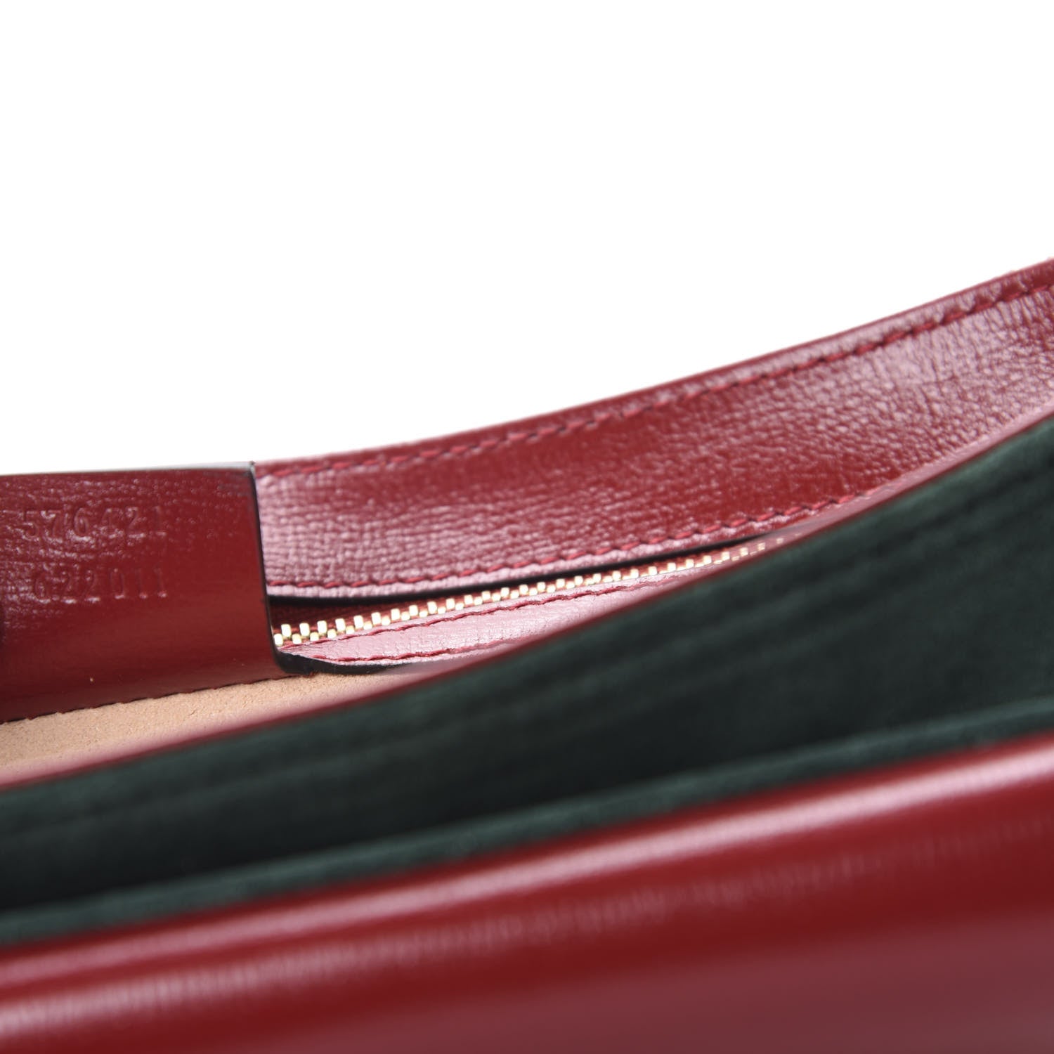 Gucci Suede Azalea Calfskin Small Marina Chain Shoulder Bag Green Red 9 of 10