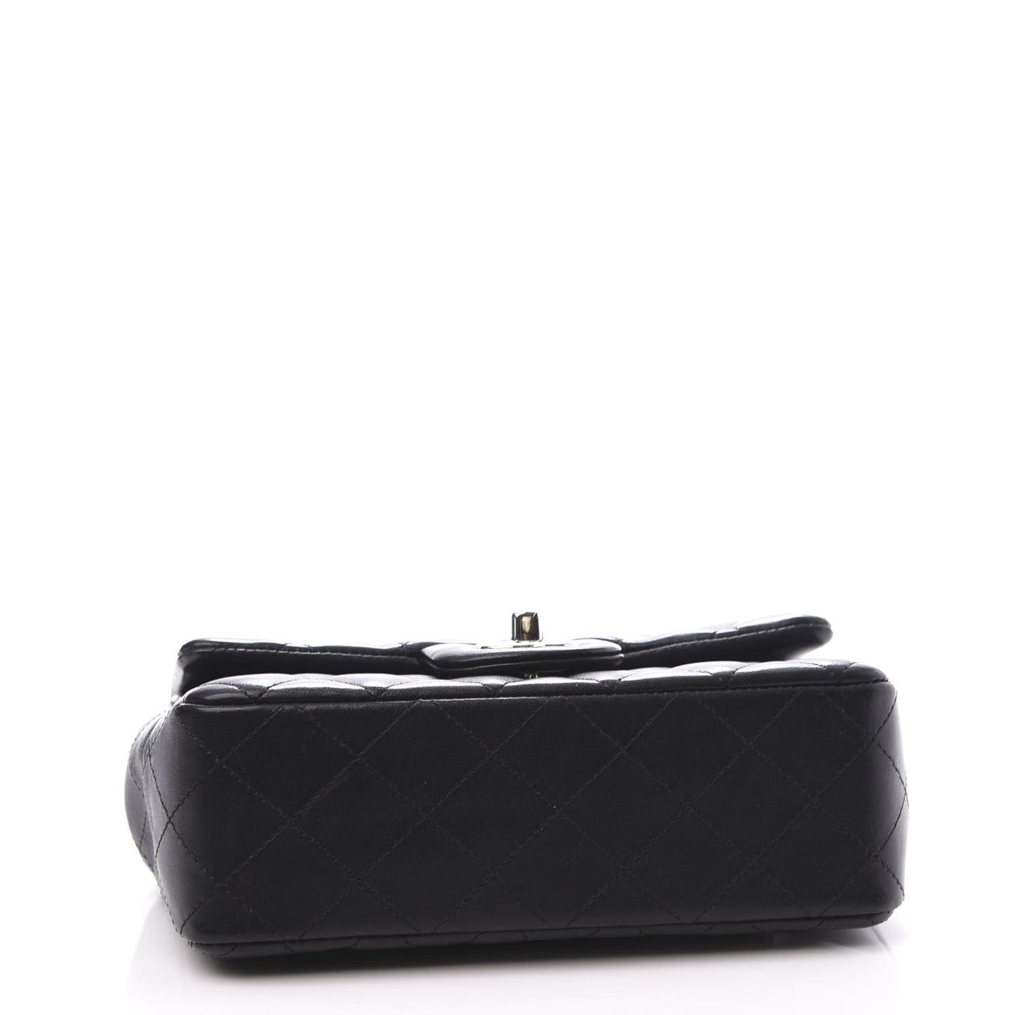 Lambskin Quilted Mini Rectangular Flap Black