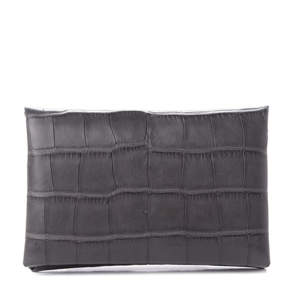 Hermes Matte Alligator Calvi Card Case Graphite 1 of 7